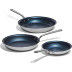 Made In – ProCoat™ Non-Stick 3-Piece Frying Pan Set (8" + 10" + 12") – 5-Ply Stainless Clad, Induction Compatible