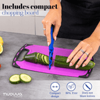 17pcs Colourful Kitchen Utensil & Knife Set with Block & Chopping Board, By Nuovva
