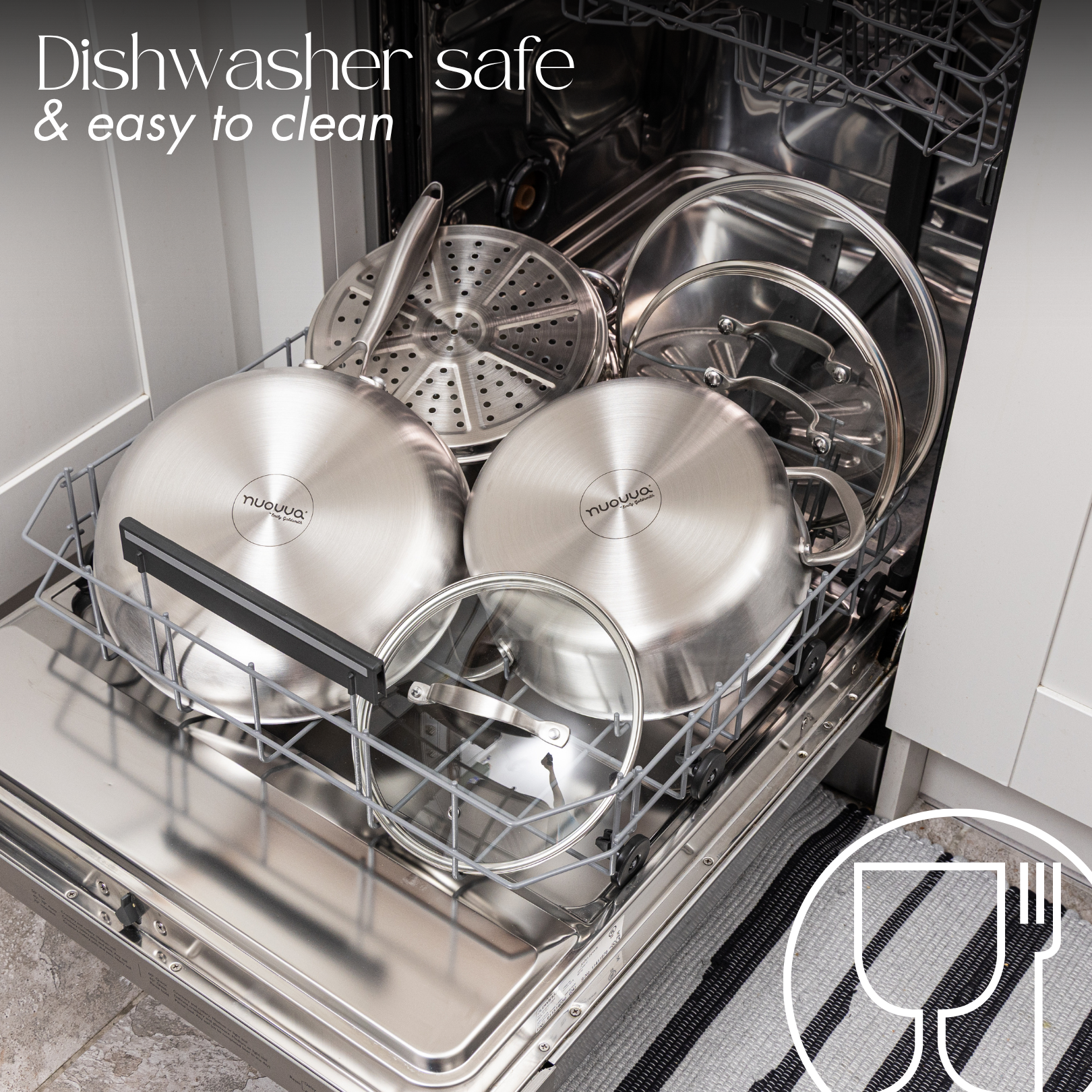 17pcs Stainless Steel Pots and Pans Cookware Set, by Nuovva