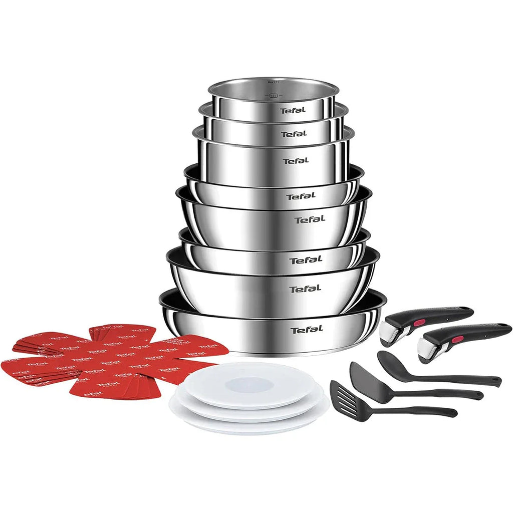 Tefal Ingenio Emotion 22-Piece Cookware Set – Stainless Steel Space-Saving Design