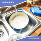 Shallow Cast Iron Dutch Oven Casserole Pot - 3.9L - 30cm (Multiple Colours) by Nuovva