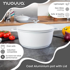 Aluminium Casserole Pot with Lid - 4L - 24cm, (Multiple Colours) by Nuovva