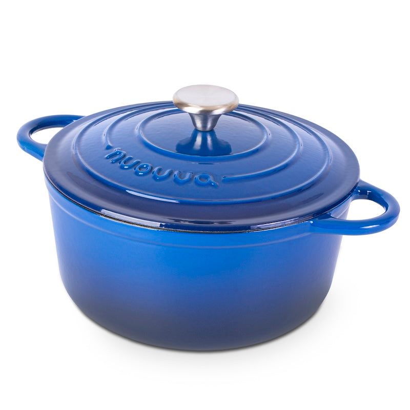 Cast Iron Dutch Oven with Lid, Casserole Pot - 24cm - 4.7L (Multiple Colours)