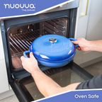 Shallow Cast Iron Dutch Oven Casserole Pot - 3.9L - 30cm (Multiple Colours) by Nuovva