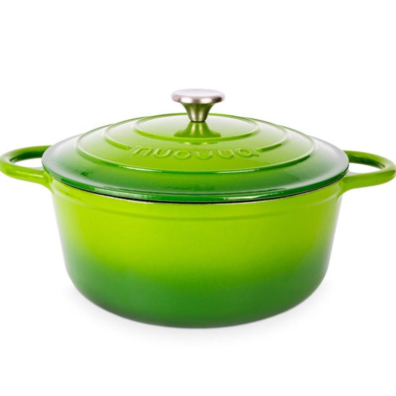 Light Green Enamelled Cast Iron Casserole Pot - 28cm - 6L