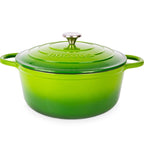 Light Green Enamelled Cast Iron Casserole Pot - 28cm - 6L