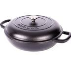 Shallow Cast Iron Dutch Oven Casserole Pot - 3.9L - 30cm (Multiple Colours) by Nuovva