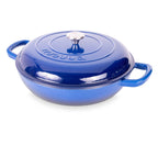 Shallow Cast Iron Dutch Oven Casserole Pot - 3.9L - 30cm (Multiple Colours) by Nuovva