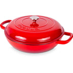 Shallow Cast Iron Dutch Oven Casserole Pot (Multiple Colours & Sizes) by Nuovva