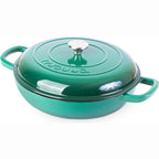 Shallow Cast Iron Dutch Oven Casserole Pot - 3.9L - 30cm (Multiple Colours) by Nuovva