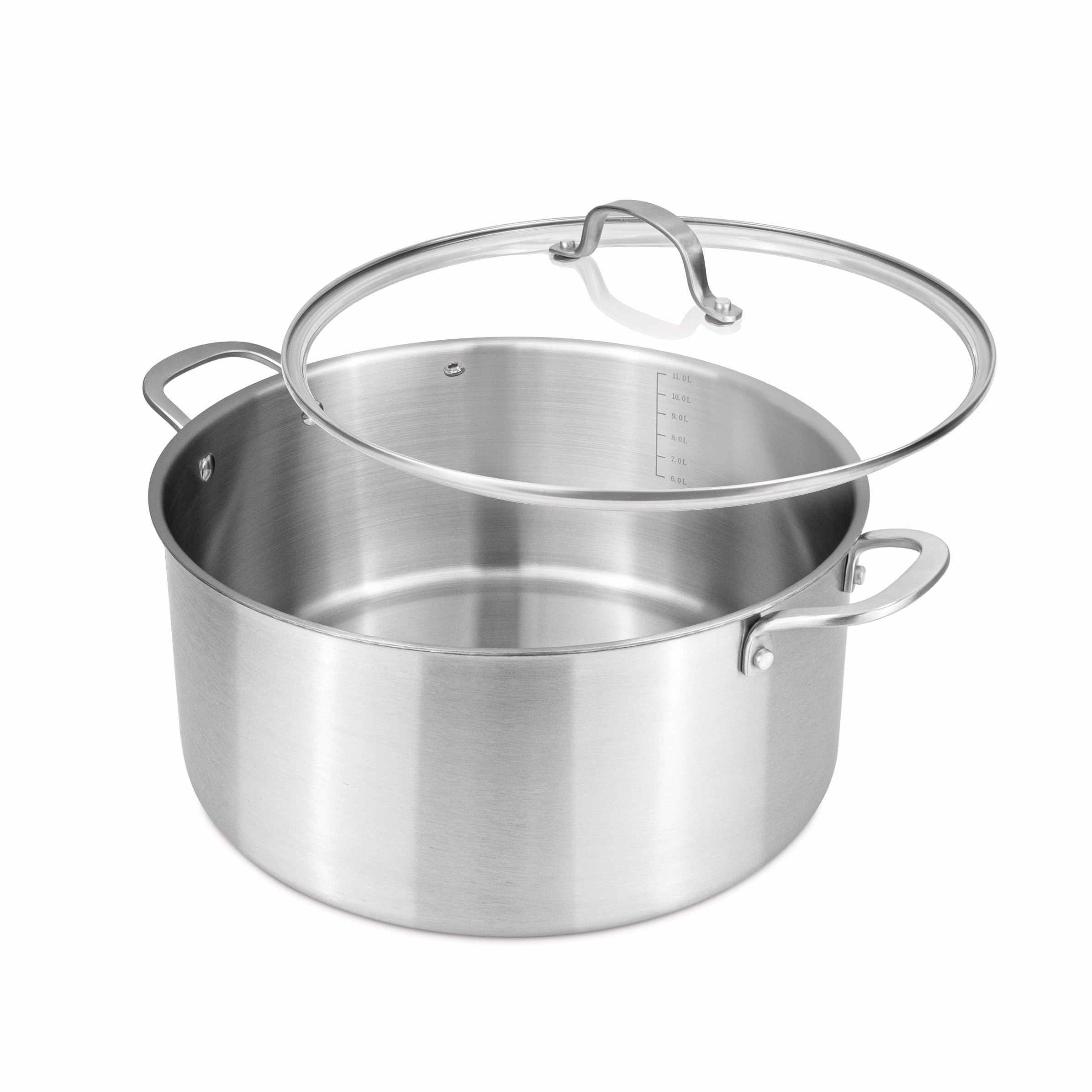 32cm Stainless Steel Stockpot with Glass Lid – Induction & Oven Safe ( 32cm 11.8L) – By Nuovva