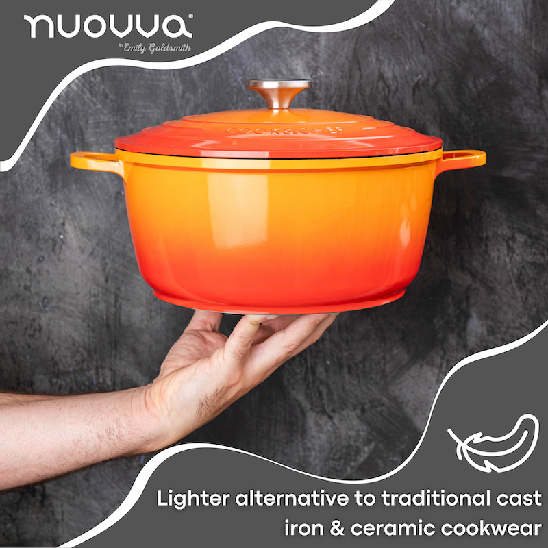 Aluminium Casserole Pot with Lid - 4L - 24cm, (Multiple Colours) by Nuovva