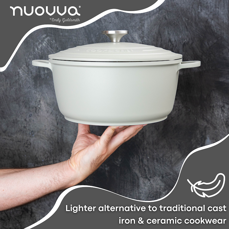 Aluminium Casserole Pot with Lid - 4L - 24cm, (Multiple Colours) by Nuovva