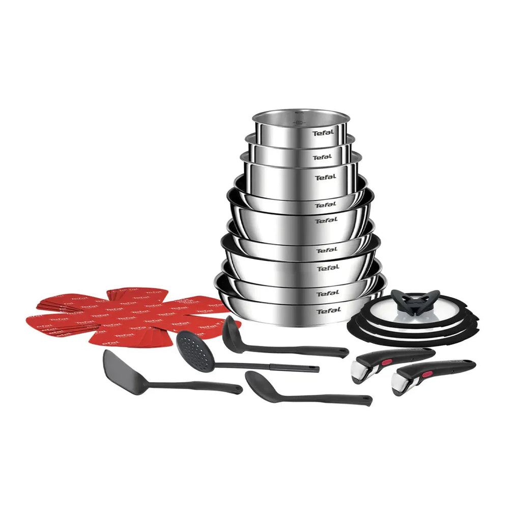 Tefal Ingenio Emotion 22-Piece Cookware Set – Stainless Steel Space-Saving Design
