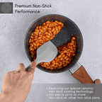 Marble Granite Non-Stick Saucepan with Lid - 18cm, by Nuovva