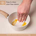 Cream Granite Non-Stick Saucepan with Lid - 16cm, by Nuovva