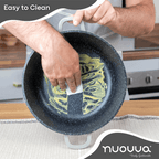 Grey Aluminium Casserole Pot with Lid - 4L - 24cm, by Nuovva