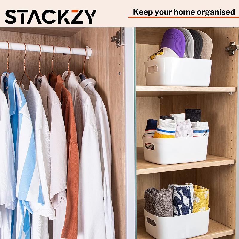 5-Piece Storage Basket Set with Handles (multiple colors)  by Stackzy