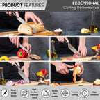 High Carbon Stainless Steel Kitchen Knife Set with Sharpener