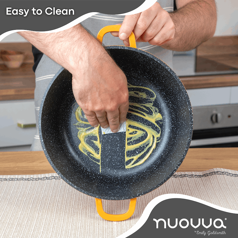 Orange Aluminium Casserole Pot with Lid - 4L - 24cm, by Nuovva