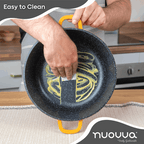 Orange Aluminium Casserole Pot with Lid - 4L - 24cm, by Nuovva