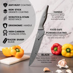 Granite Non-Stick Kitchen Knife Set 5pcs - Multiple Colours, by Nuovva