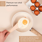 Cream Induction Non-Stick Frying Pan - 18cm, by Nuovva