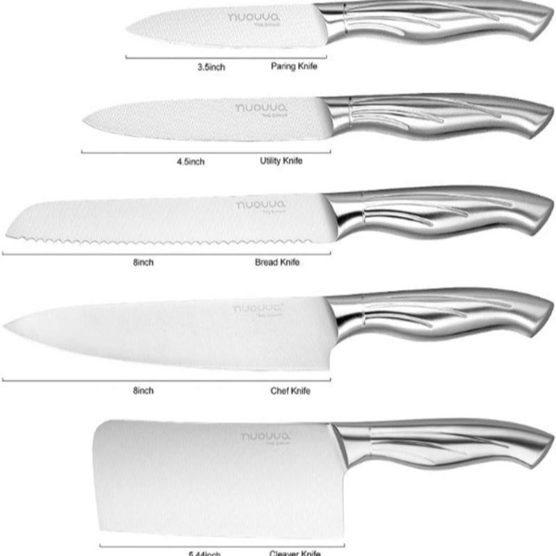 Kitchen Knife Set with Rotating Block 7-Piece Set (Multiple Colours) by Nuovva