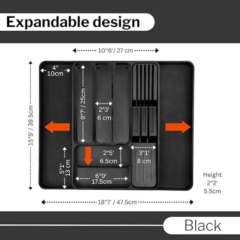 Expandable Cutlery Drawer Organiser Divider (Multiple Colours), by Nuovva