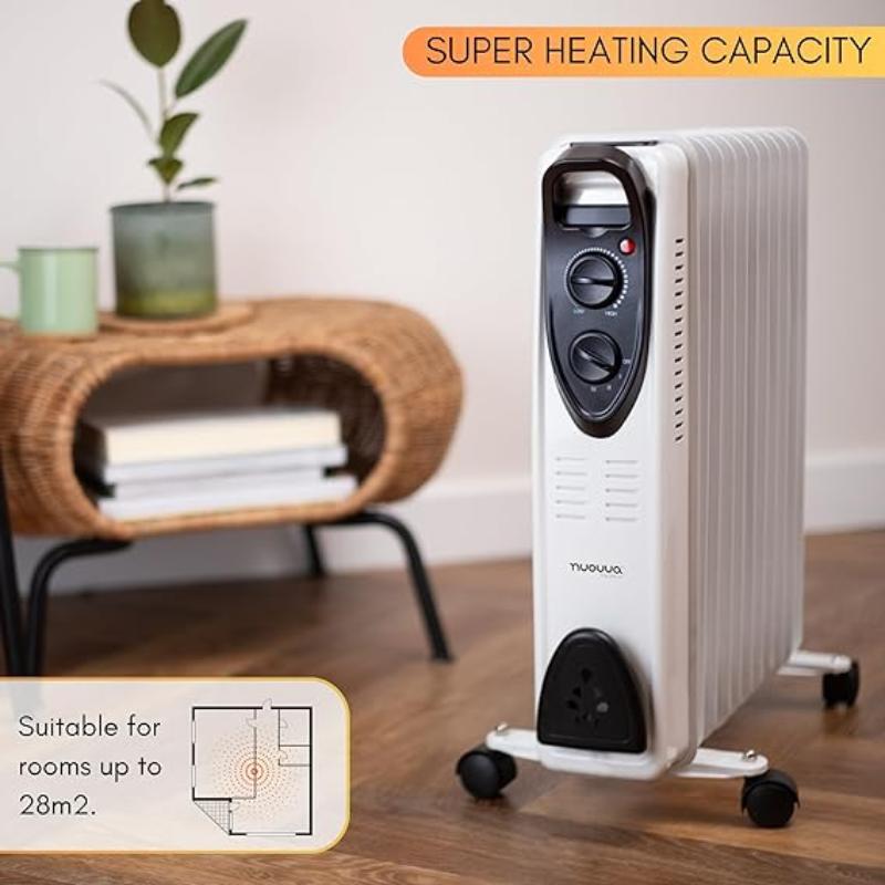 2500W Energy Efficient Electric Heater with 3 Heat Settings - 11 Fin