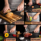 Granite Non-Stick Kitchen Knife Set 5pcs - Multiple Colours, by Nuovva