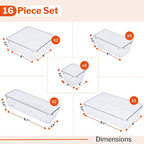 Clear Drawer Organiser Set - 16 pcs, by Stackzy