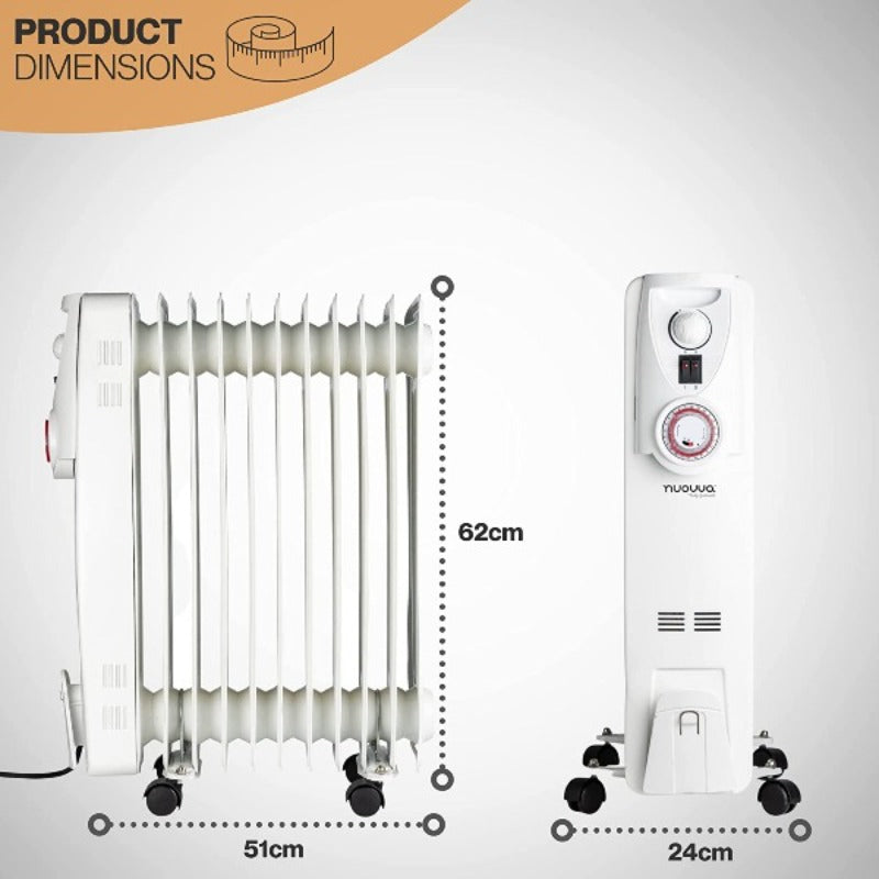 Portable Radiator Electric Heater - Oil Filled
