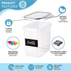 Airtight Kitchen Food Storage Containers, Multiple Sizes - Set of 14, by Nuovva