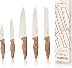 Cream Granite Non-Stick Kitchen Knife Set 5pcs, by Nuovva