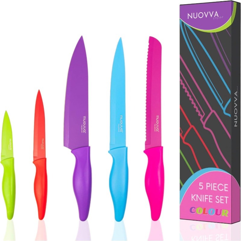 Multicolour Granite Non-Stick Kitchen Knife Set 5pcs, by Nuovva