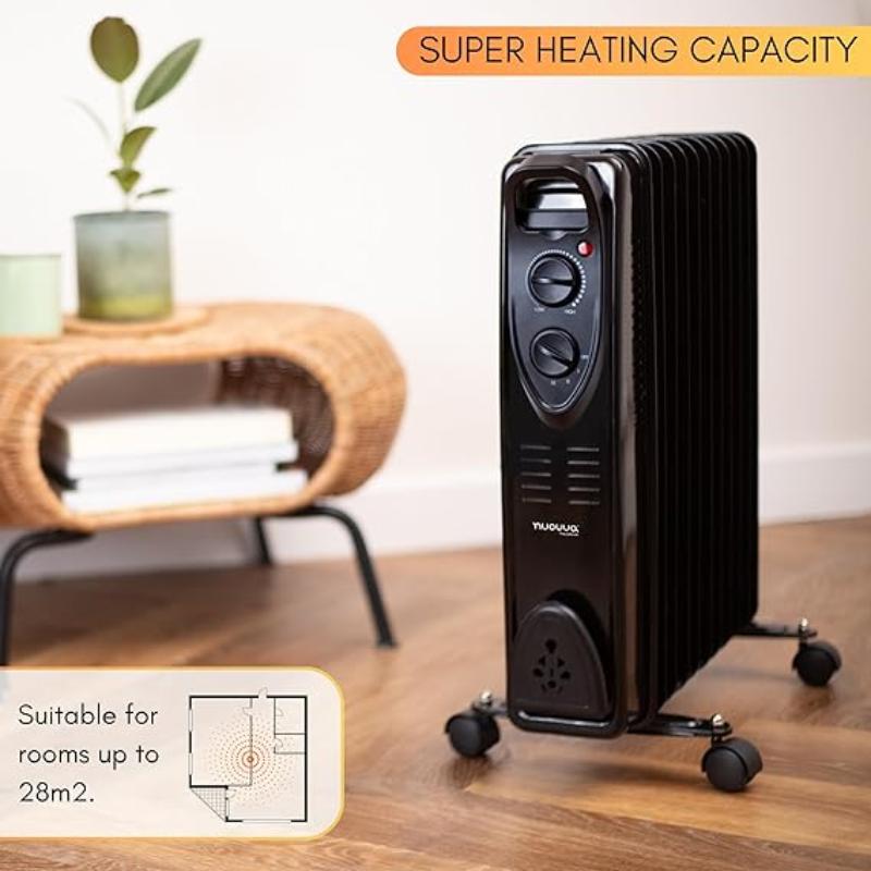 2500W Energy Efficient Electric Heater with 3 Heat Settings - 11 Fin