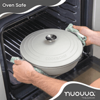 Grey Aluminium Shallow Casserole Pan with Lid - 28cm - 3.9L, by Nuovva