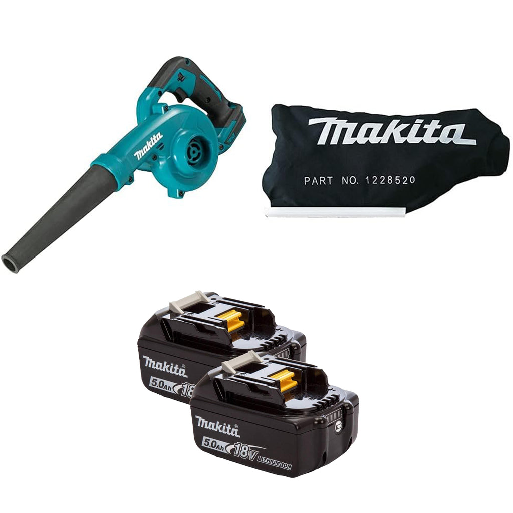 Makita Cordless Leaf Blower Kit – Dust Bag & Two 5.0Ah Batteries Included