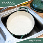 Shallow Cast Iron Dutch Oven Casserole Pot (Multiple Colours & Sizes) by Nuovva