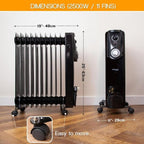Portable Radiator Electric Heater - Oil Filled