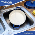 Shallow Cast Iron Dutch Oven Casserole Pot - 2.2L - 26cm, (Multiple Colours) by Nuovva