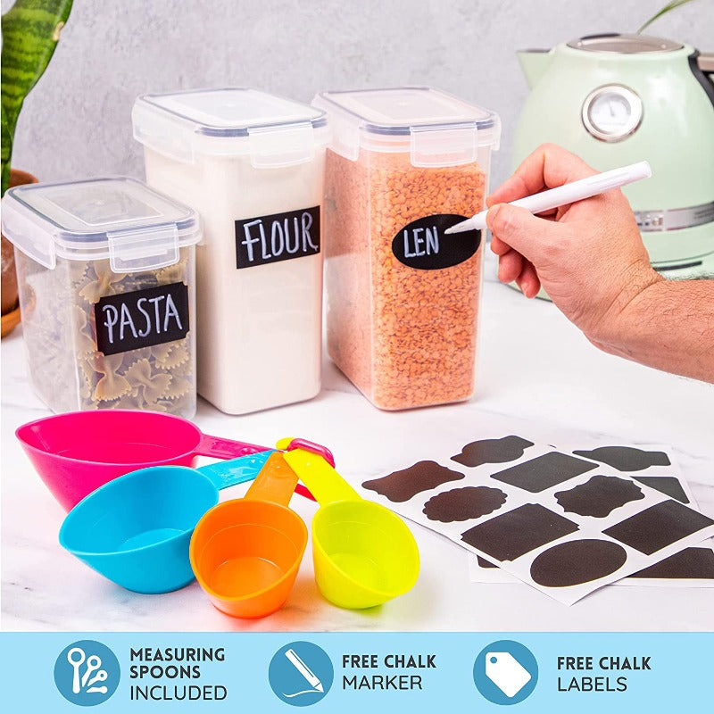 Airtight Kitchen Food Storage Containers, Multiple Sizes - Set of 14, by Nuovva