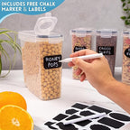 Airtight BPA-Free Cereal Food Storage Containers 2.5L - 4Pcs, by Nuovva