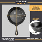 Pre-Seasoned Cast Iron Skillet - 8, 10, 12 inch (Multiple Sizes Available)