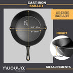 Pre-Seasoned Cast Iron Skillet - 8, 10, 12 inch (Multiple Sizes Available)