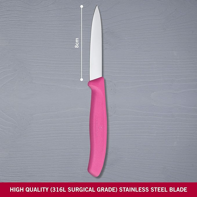 Victorinox  Straight Edge Paring Knife | Green, Pink, Yellow and Orange | 8 cm