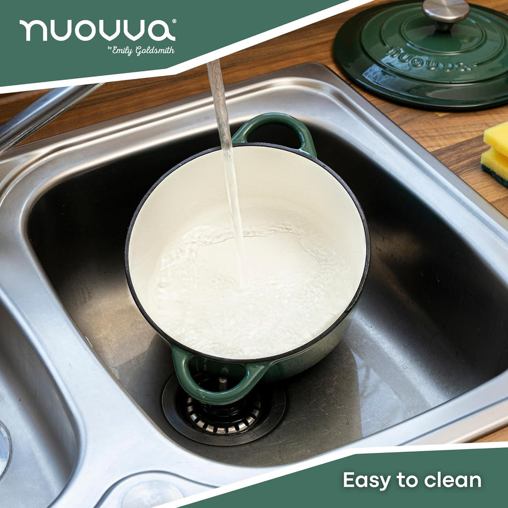 Cast Iron Dutch Oven with Lid, Casserole Pot - 24cm - 4.7L (Multiple Colours)