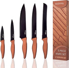 Copper Granite Non-Stick Kitchen Knife Set 5pcs, by Nuovva