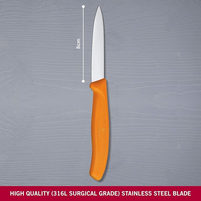 Victorinox  Straight Edge Paring Knife | Green, Pink, Yellow and Orange | 8 cm